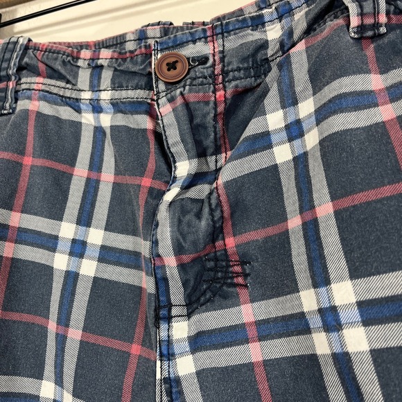 Carbon Men's 34x10 Navy Blue Plaid Bermuda Shorts - Picture 5 of 8